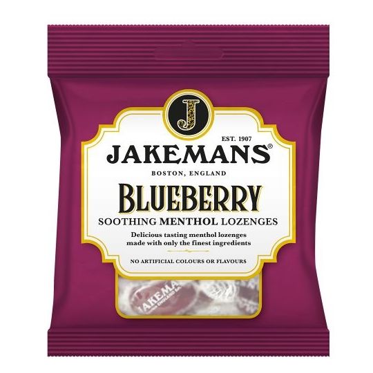 Jakemans Blueberry Menthol Soothing Menthol Sweets – 73g