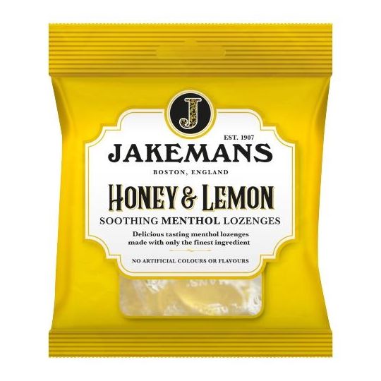 Jakemans Honey & Lemon Menthol Soothing Menthol Sweets – 73g