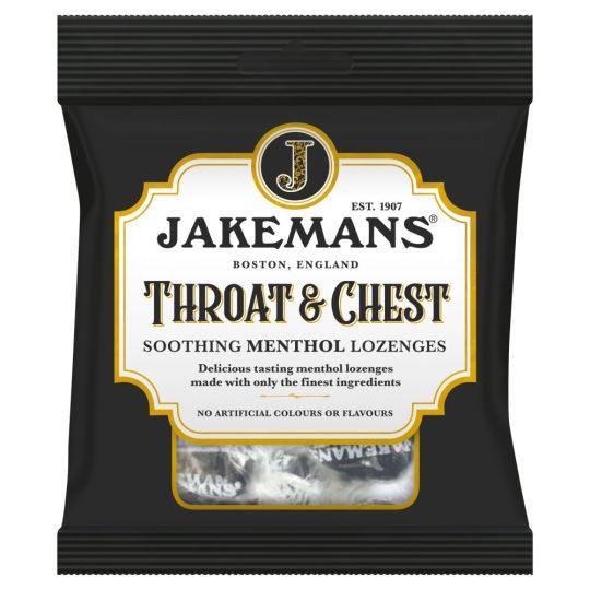 Jakemans Throat & Chest Soothing Menthol Sweets – 73g