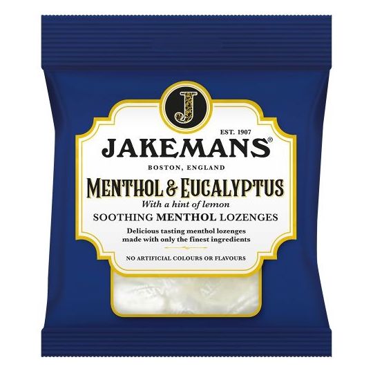 Jakemans Extra Strong Menthol & Eucalyptus Soothing Menthol Sweets – 73g