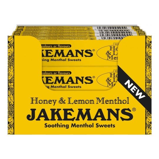 Jakemans Honey & Lemon Soothing Menthol Sweets Stick – 20 Pack