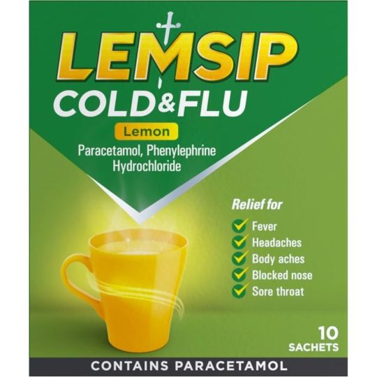 Lemsip Cold & Flu Lemon - 10 Pack