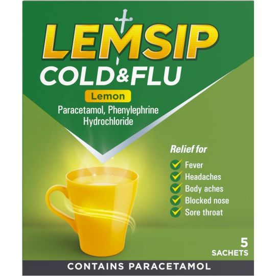Lemsip Cold & Flu Lemon – 5 Pack