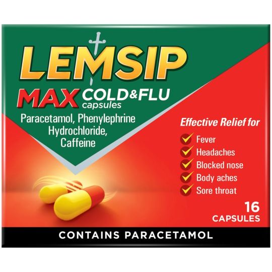 Lemsip Max Cold & Flu Capsules - 16 Pack