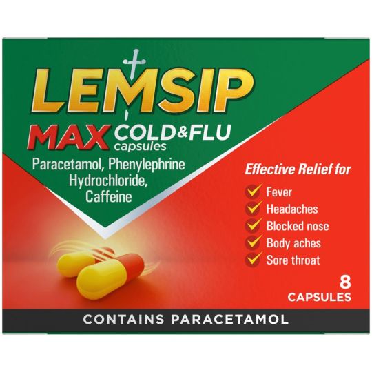 Lemsip Max Cold & Flu Capsules – 8 Pack