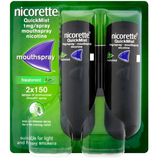 Nicorette QuickMist 1mg Freshmint Mouthspray - 2x150 Sprays
