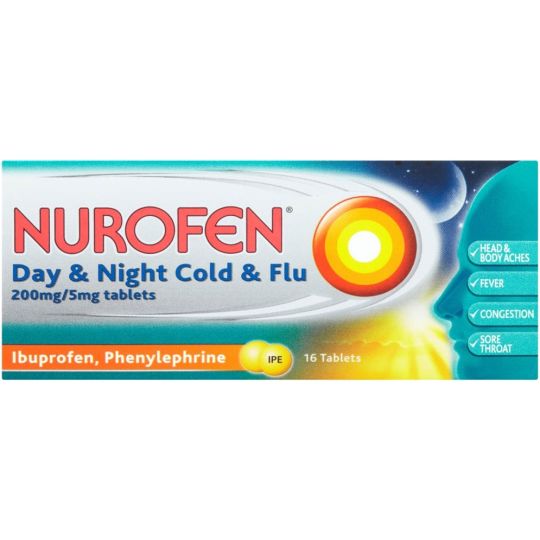 Nurofen Day & Night Cold & Flu Tablets – 16 Pack