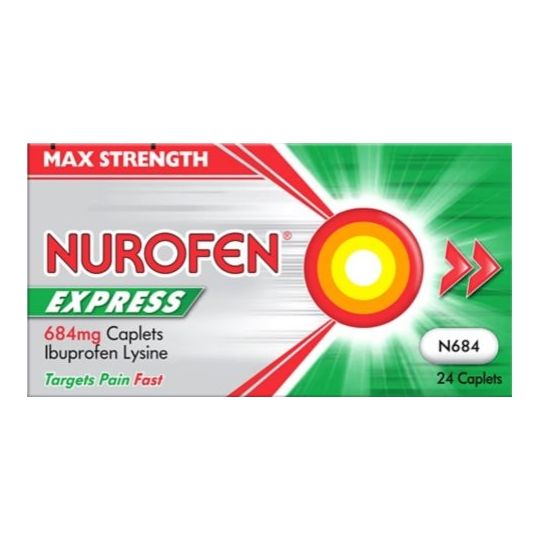 Nurofen Express 684mg Caplets - 24 Pack