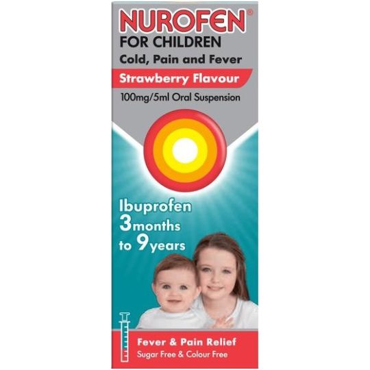 Nurofen For Children Cold, Pain & Fever Strawberry Flavour – 100ml