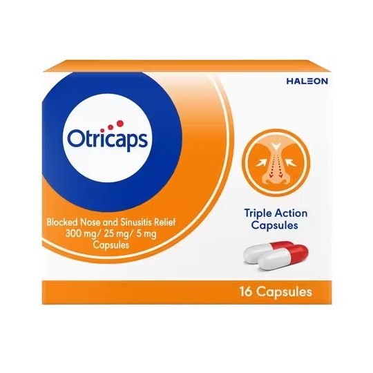 Otricaps Blocked Nose and Sinusitis Relief Capsules – 16 Pack