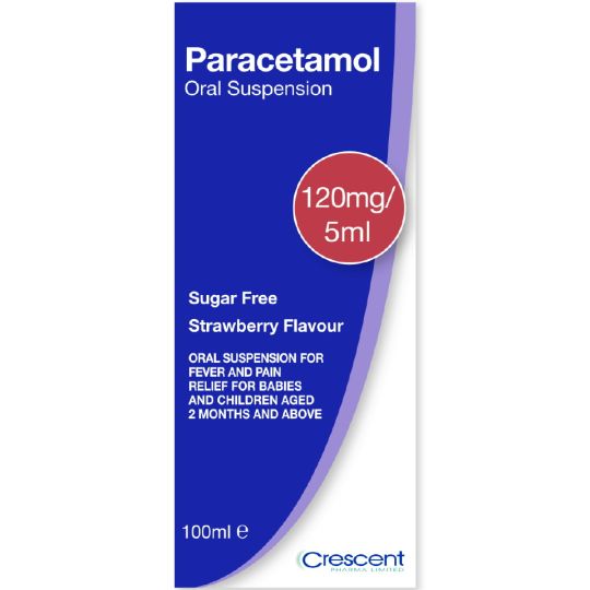 Paracetamol 120mg/5ml Sugar Free Oral Suspension – 100ml