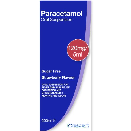 Paracetamol 120mg/5ml Sugar Free Oral Suspension – 200ml