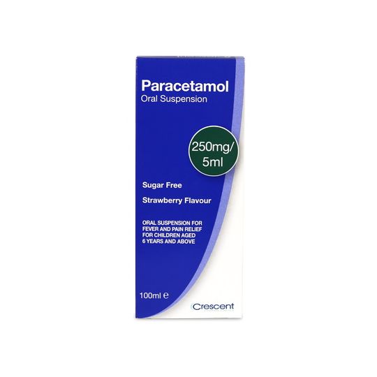 Paracetamol 250mg/5ml Sugar Free Oral Suspension – 100ml