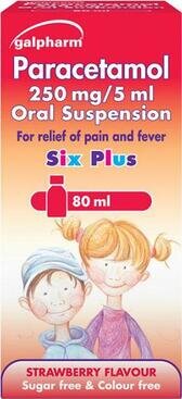 Galpharm Paracetamol Suspension 250mg/5ml 6Plus - 80ml