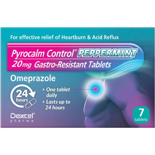 Pyrocalm Control Peppermint Flavour 20mg Gastro-Resistant Tablets - 7 Pack