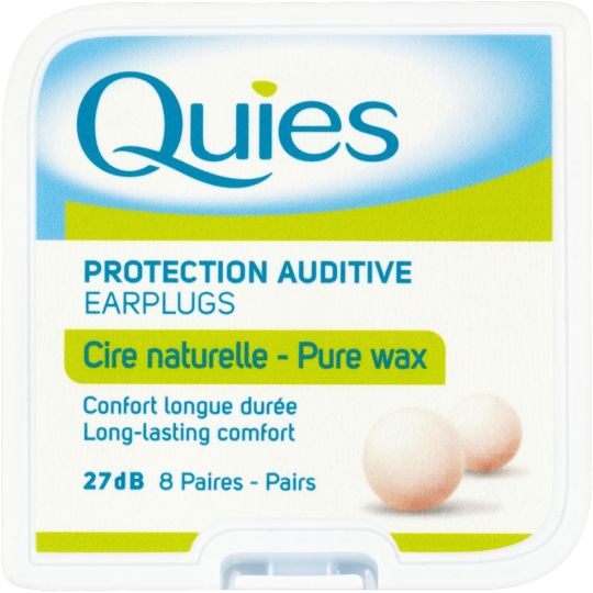Quies Pure Wax Ear Plugs – 8 Pairs