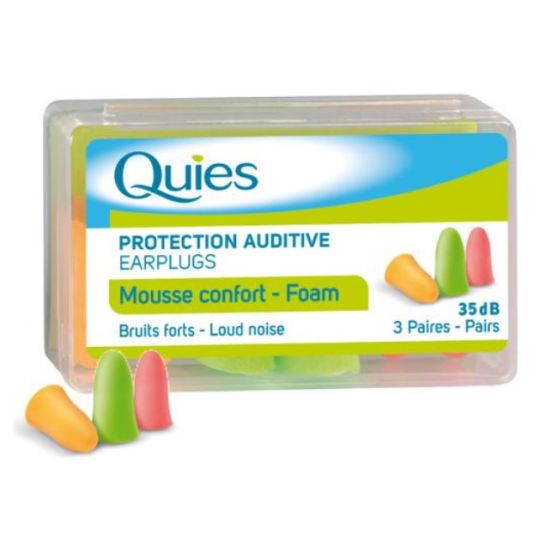 Quies Foam Ear Plugs – 3 Pairs