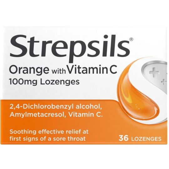 Strepsils Orange with Vitamin C 100mg Lozenges - 36 Pack