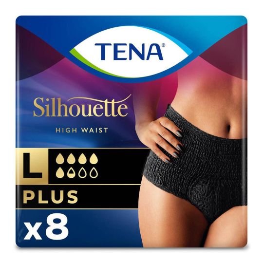 TENA Silhouette Plus High Waist Underwear Noir - Medium - 9 Pack