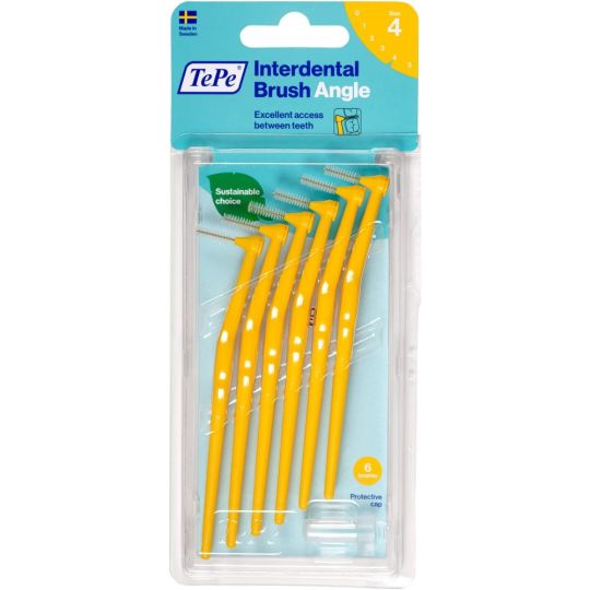 TePe Angle Interdental Brush Yellow 0.7mm - 6 Pack