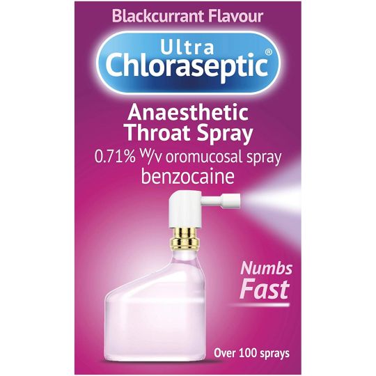Ultra Chloraseptic Blackcurrant Flavour Anaesthetic Throat Spray – 15ml